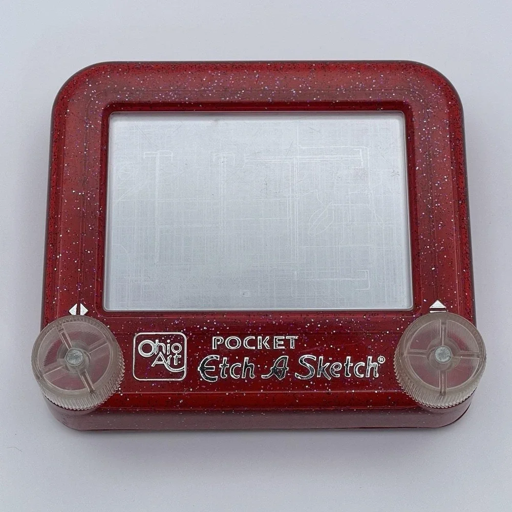 Vintage Pocket Etch A Sketch Red‎ Glitter by Ohio Art
